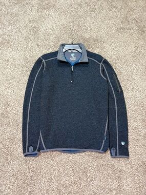 Kuhl Chianti Fleece Wool Sweater Mens Small 1/4 Zip Pullover Hiking Sweatshirt